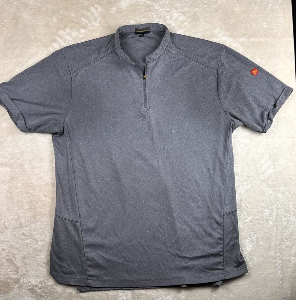 Apparel Collection McDonalds 1/4 Zip Pullover Jersey Gray Uniform Mens Size XL